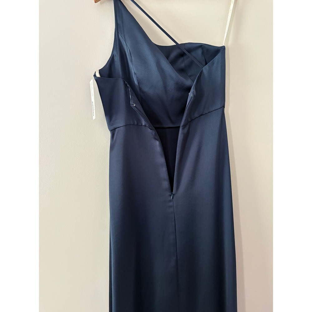 Jenny Yoo Jensen Dress 4 French Blue One Shoulder Satin Bridesmaid Gown NWT - Picture 9 of 16